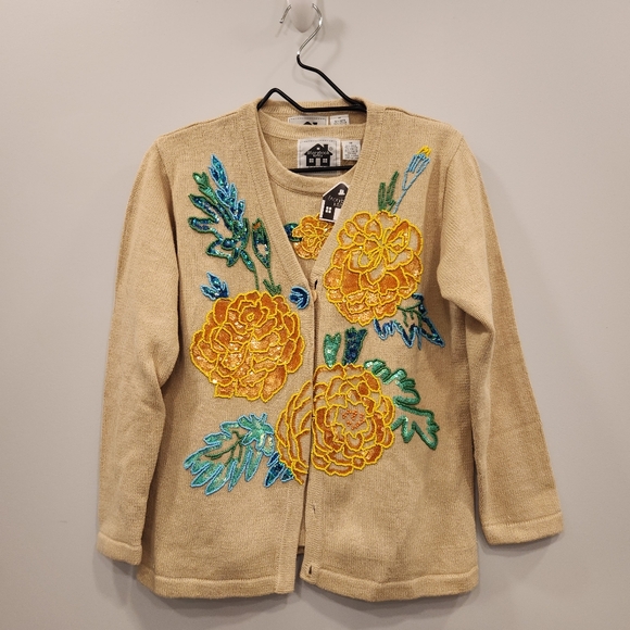 Storybook Knits NWT Dazzling Marigold Cardigan & Tank Set - Picture 1 of 9